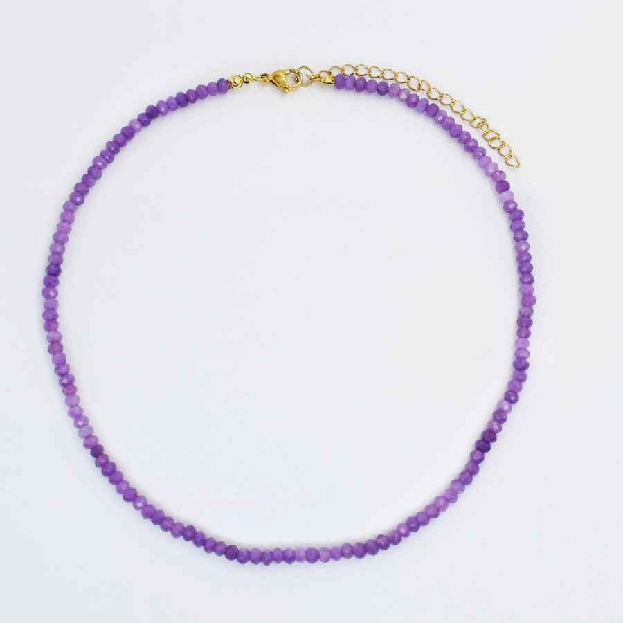 Grape Dainty Gemstone Necklace