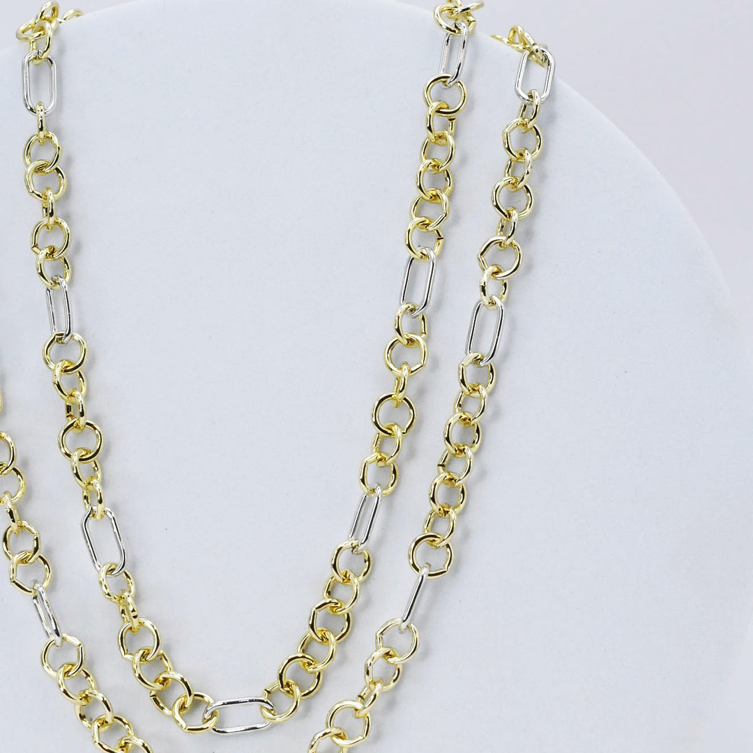 Mixed Metal Link Layer Necklace