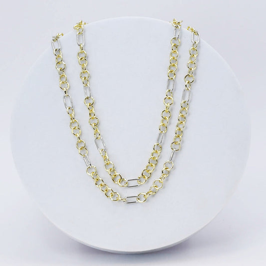 Mixed Metal Link Layer Necklace