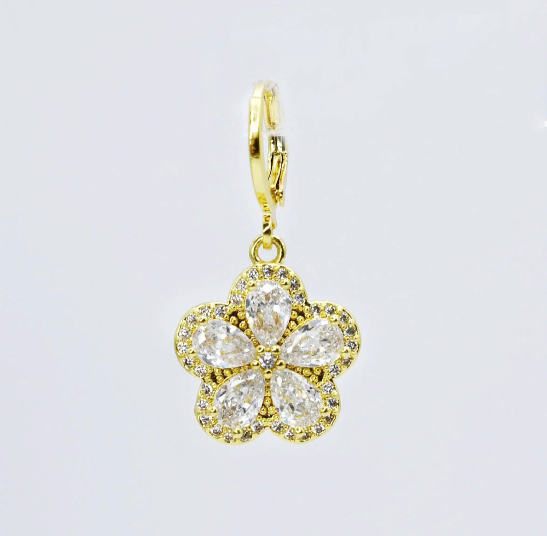 Crystal Flower Charm