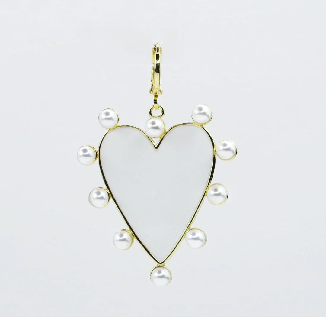 Pearl Crush Gold Heart Charm