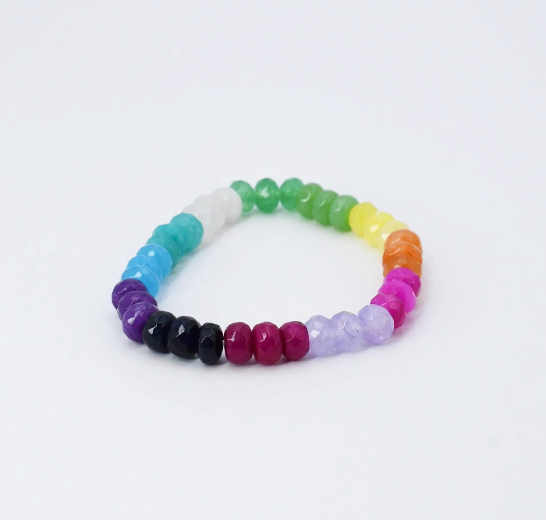Colorful Multi Gemstone Beaded Bracelet