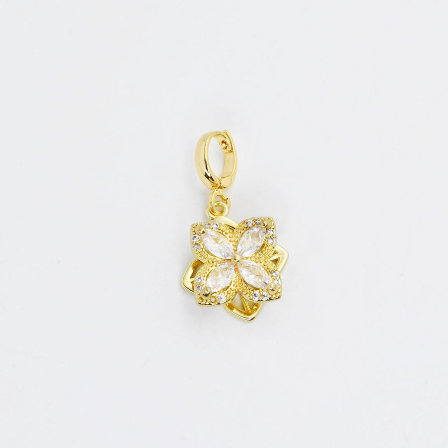 Spin Gold Flower Charm