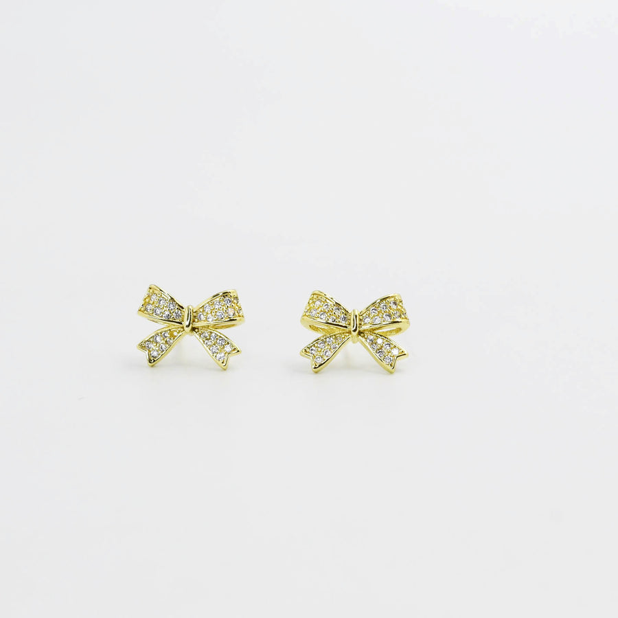 Sweet Bow Gold Earrings