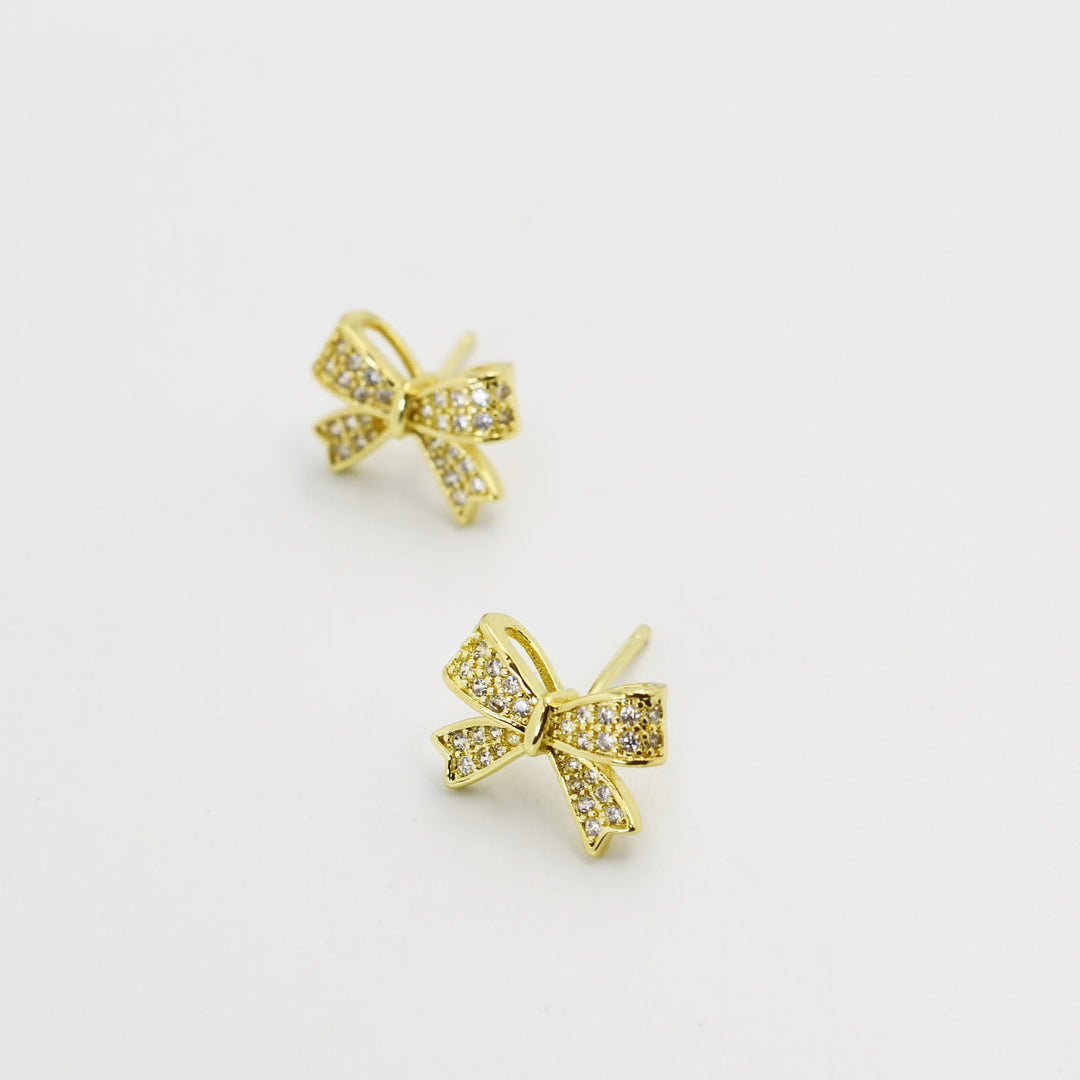 Sweet Bow Gold Earrings