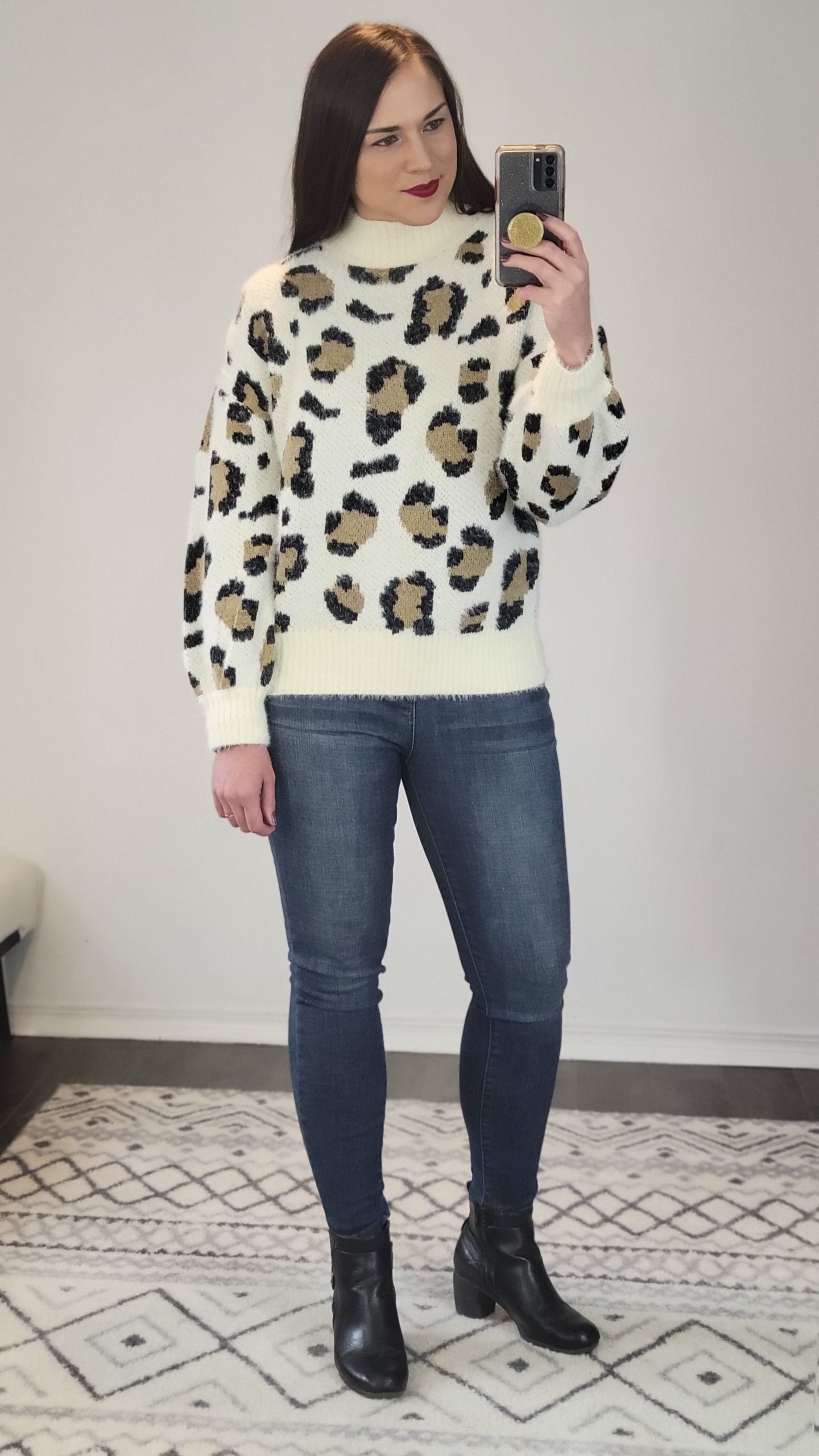 Cream Leopard Sweater "Jordyn"