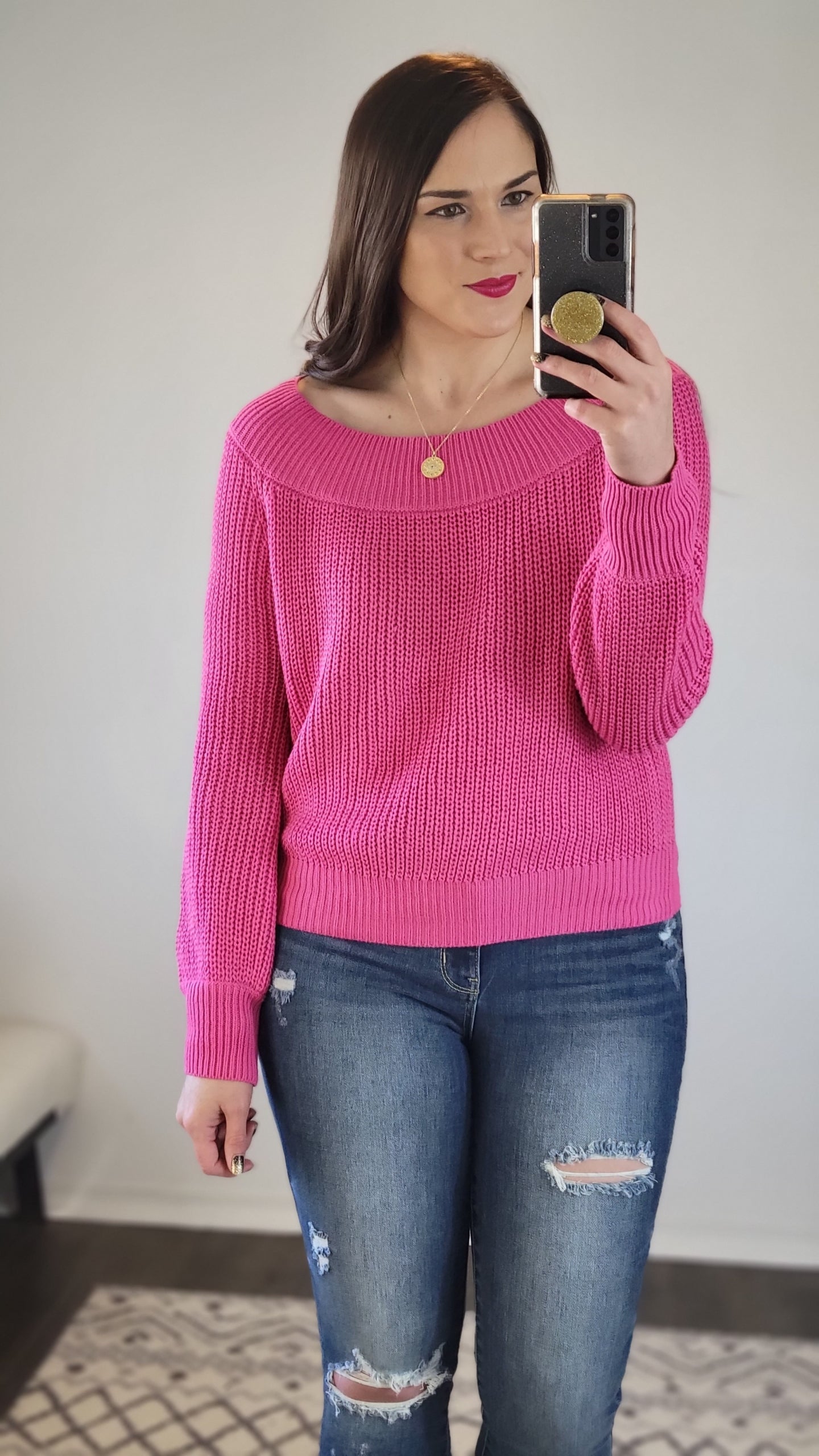 Hot Pink Knit Sweater